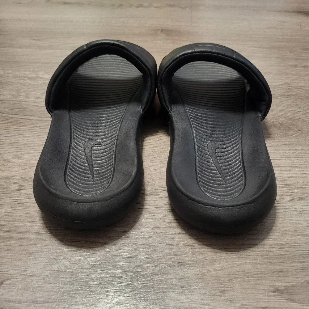 Nike Victori One Men Black Slide Sandals‎ Triple Black Sport Cushioned size 8